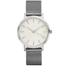 Slim Steel Mesh Band Fashion Watch with Hidden Clasp