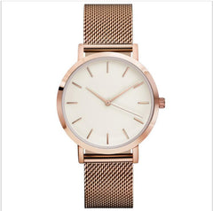 Slim Steel Mesh Band Fashion Watch with Hidden Clasp