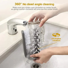 Bottle Cleaning Brush with Double Rotating Bristles